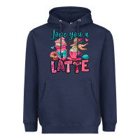 Navy love you a latte Heavyweight Hoodie - OliviaCreatesArt
