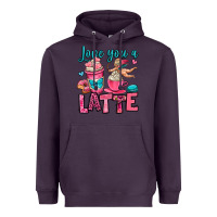 Plum love you a latte Heavyweight Hoodie - OliviaCreatesArt