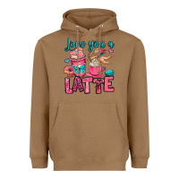 Toasted Coconut love you a latte Heavyweight Hoodie - OliviaCreatesArt