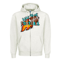 Oatmeal Heather Wild about Football Zipper Hoodie - HowdyJamesFarm
