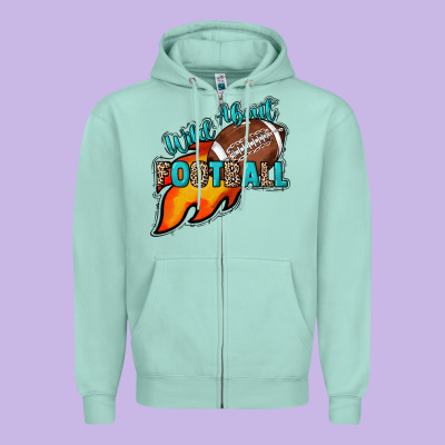 Wild About Football Zipper Hoodie Designed By Howdyjamesfarm