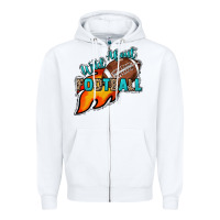 White Wild about Football Zipper Hoodie - HowdyJamesFarm