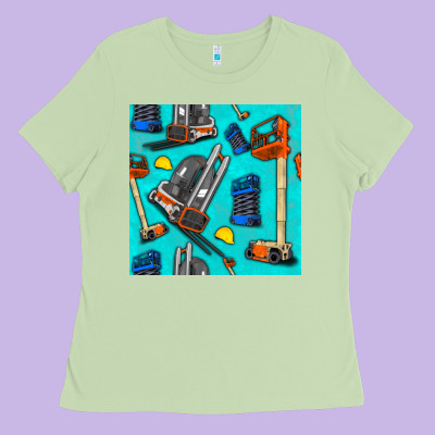 Construction Vehicles Ladies Tee Designed By Bundleandbundleshop