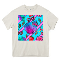 Cream sea shell Heavy Core Tee - BundleAndBundleShop