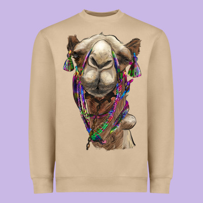 Tie Dye Camel Heavyweight Sweatshirt Designed By Barkaloodesign