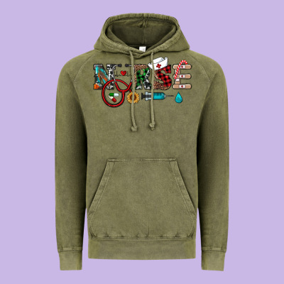 Christmas Nurse Vintage Hoodie Designed By Ranaportraitstore
