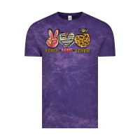 Cloud Purple peace love teach Vintage Tee - NancyCooperArtShop