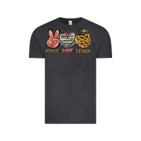 Vintage Black peace love teach Vintage Tee - NancyCooperArtShop