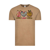 Vintage Coffee peace love teach Vintage Tee - NancyCooperArtShop