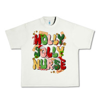 Pistachio holly jolly nurse Urban Heavy Tee - MaliasSmallBusiness