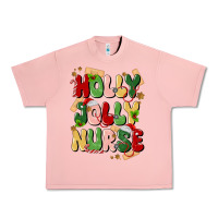 Salmon holly jolly nurse Urban Heavy Tee - MaliasSmallBusiness