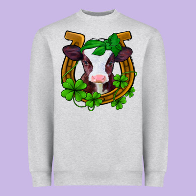 Lucky Horseshoe 4 Leaf Clover Baby Calf Heavyweight Sweatshirt Designed By Jasminsmagicworld