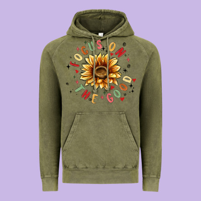 Focus On The Good Vintage Hoodie Designed By Maliassmallbusiness