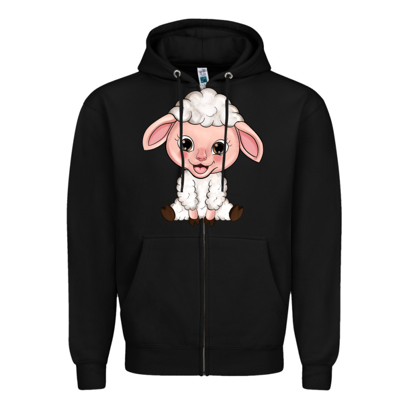 Cartoon Lamb Zipper Hoodie by HowdyJamesFarm | Teevron