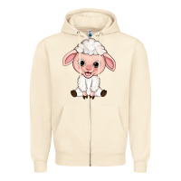 Sandshell Cartoon Lamb Zipper Hoodie - HowdyJamesFarm