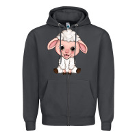 Smoke Cartoon Lamb Zipper Hoodie - HowdyJamesFarm
