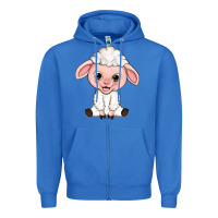 True Royal Cartoon Lamb Zipper Hoodie - HowdyJamesFarm