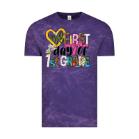 Cloud Purple my first day of 1st grade Vintage Tee - NancyCooperArtShop