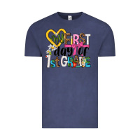 Vintage Denim my first day of 1st grade Vintage Tee - NancyCooperArtShop