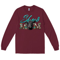 Burgundy show mom aztec cowhide black angus Long Sleeve Tee - Artiststas