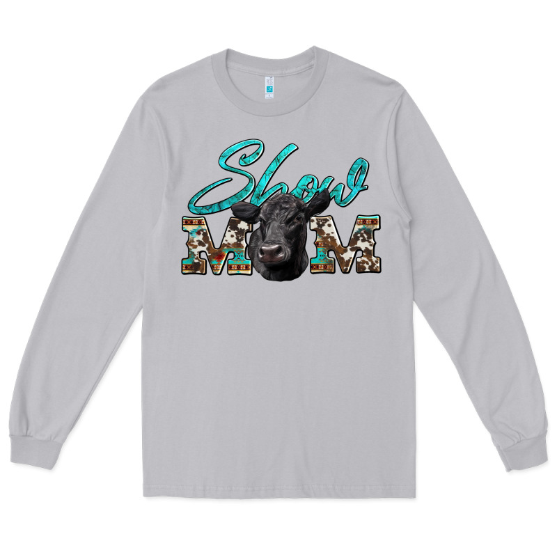 Show Mom Aztec Cowhide Black Angus Long Sleeve Tee by Artiststas | Teevron