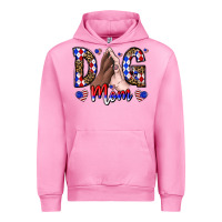 Fuchsia Pink America Dog Mama Urban Hoodie - CowhideDigitalArt
