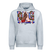 Heather Grey America Dog Mama Urban Hoodie - CowhideDigitalArt