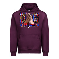 Mauve Wine America Dog Mama Urban Hoodie - CowhideDigitalArt