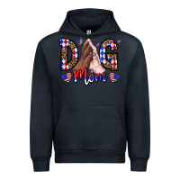 Navy America Dog Mama Urban Hoodie - CowhideDigitalArt