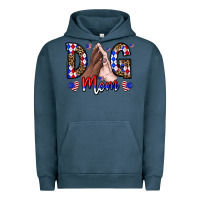 Pigment Midnight Navy America Dog Mama Urban Hoodie - CowhideDigitalArt