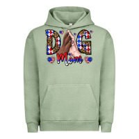 Pigment Oil Green America Dog Mama Urban Hoodie - CowhideDigitalArt