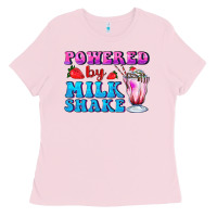 Bubblegum Pink powered by milkshake Ladies Tee - AdoDesignShop