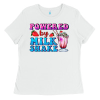 White powered by milkshake Ladies Tee - AdoDesignShop