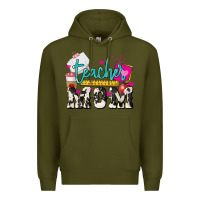 Army Green Teacher Mom Mother's Day Premium Hoodie - HowdyJamesFarm