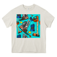 Cream construction vehicles Heavy Core Tee - BundleAndBundleShop