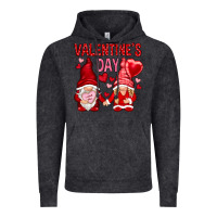 Vintage Black valentines day with gnomies Vintage Hoodie - NancyCooperArtShop