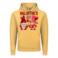 Vintage Mustard valentines day with gnomies Vintage Hoodie - NancyCooperArtShop