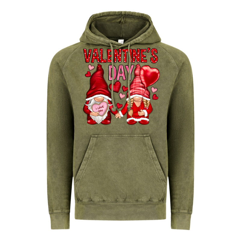 Valentines Day With Gnomies Vintage Hoodie by NancyCooperArtShop | Teevron
