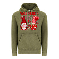 Vintage Olive valentines day with gnomies Vintage Hoodie - NancyCooperArtShop