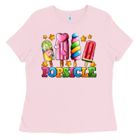 Bubblegum Pink popsicle with stars Ladies Tee - AdoDesignShop