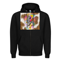Black retro baseball with leopard Zipper Hoodie - TumblerDesignByShophia