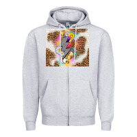 Heather Grey retro baseball with leopard Zipper Hoodie - TumblerDesignByShophia