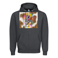 Smoke retro baseball with leopard Zipper Hoodie - TumblerDesignByShophia
