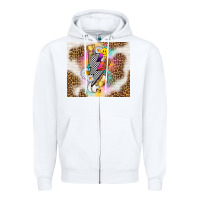White retro baseball with leopard Zipper Hoodie - TumblerDesignByShophia