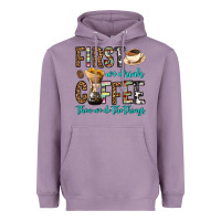 Lavender first we drink coffee then we do the things Heavyweight Hoodie - OliviaCreatesArt
