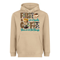 Mushroom first we drink coffee then we do the things Heavyweight Hoodie - OliviaCreatesArt