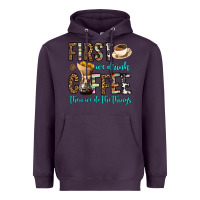 Plum first we drink coffee then we do the things Heavyweight Hoodie - OliviaCreatesArt
