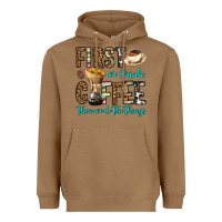 Toasted Coconut first we drink coffee then we do the things Heavyweight Hoodie - OliviaCreatesArt