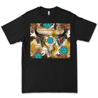 Black cowhide leopard bull skull gemstone Premium Tee - NancyCooperArtShop