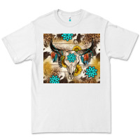 White cowhide leopard bull skull gemstone Premium Tee - NancyCooperArtShop